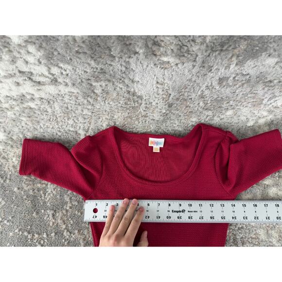 LuLaRoe Size XXS Floral Scoop Neck Stretchy Knee Length Dress Short Sleeve - Picture 5 of 9